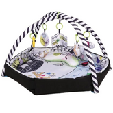 Foldable Hexagonal Activity Gym & Ball Pit - Plush Baby Play Mat with Musical Features